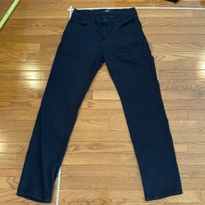 Straight, dark rinse denim